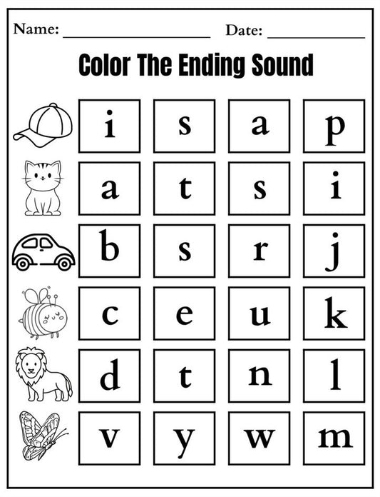 Color of the ending sound