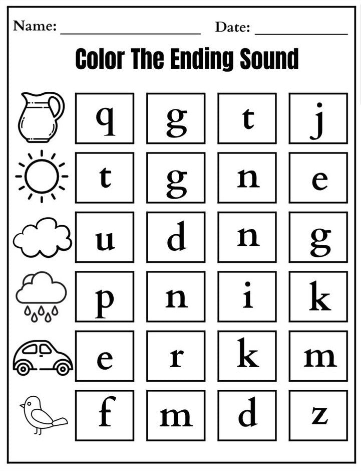 Color of the ending sound