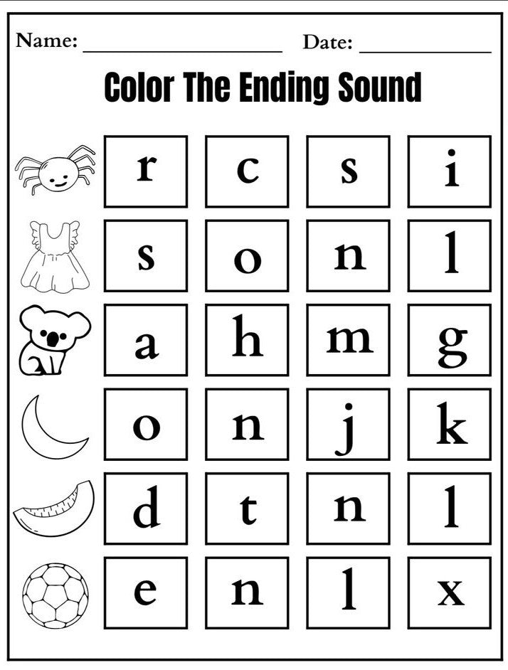 Color of the ending sound