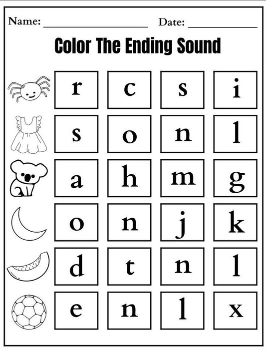 Color of the ending sound